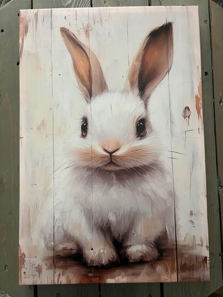 Ready To Hang Vintage White Rabbit Canvas - photo 3