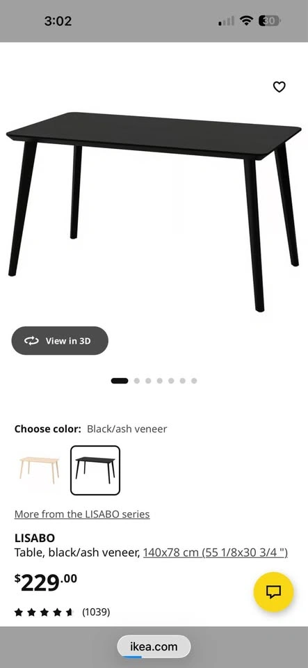 Ikea LISABO table - photo 2