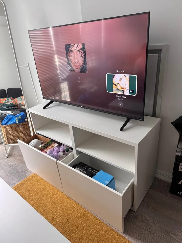 IKEA White 2-Drawer TV Stand / TV Unit - photo 2