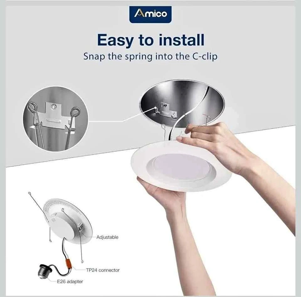 Amico 5/6 inch 5CCT LED Recessed Lighting 20 Pack
