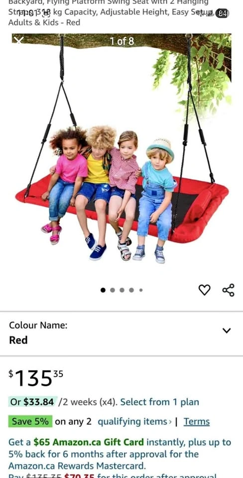 Tree Swing for Kids, 150 cm Outdoor Swing Set