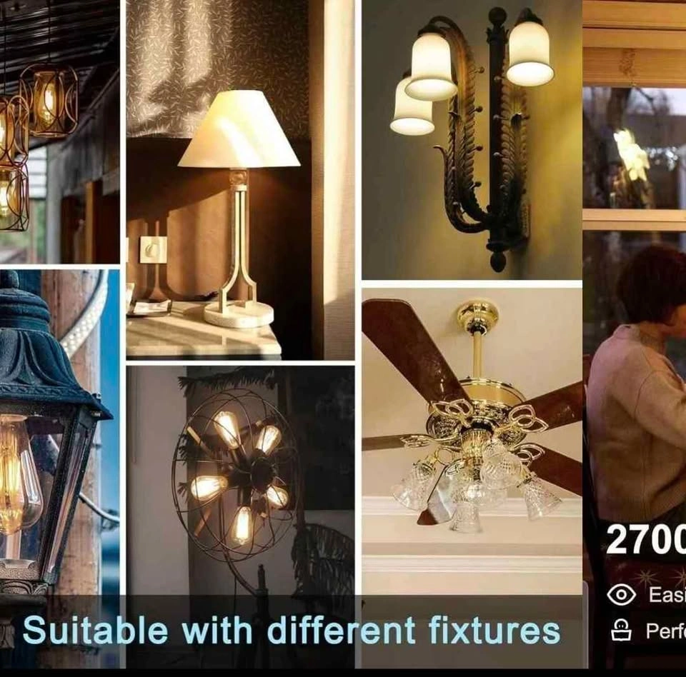 TJOY 10 Pack Vintage 8W ST58 LED Edison Light Bulbs - photo 2