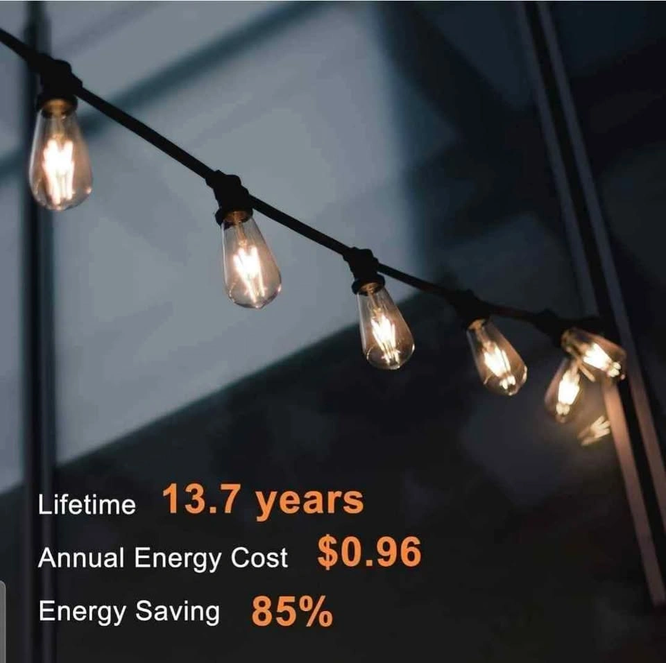 TJOY 10 Pack Vintage 8W ST58 LED Edison Light Bulbs - photo 4