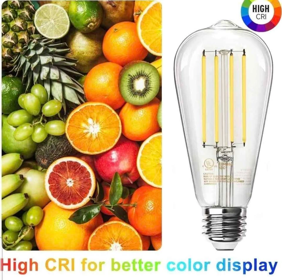 TJOY 10 Pack Vintage 8W ST58 LED Edison Light Bulbs - photo 5