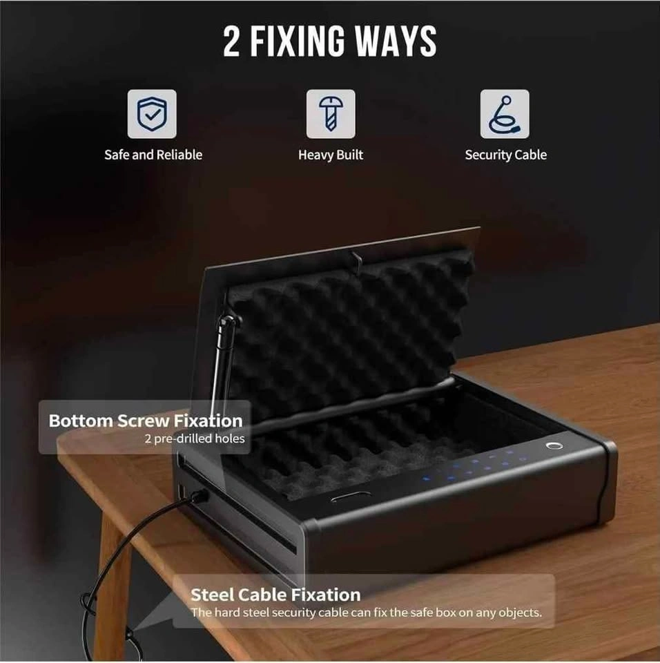13.54" x 10.35" Fingerprint Password Desktop Safe - photo 3