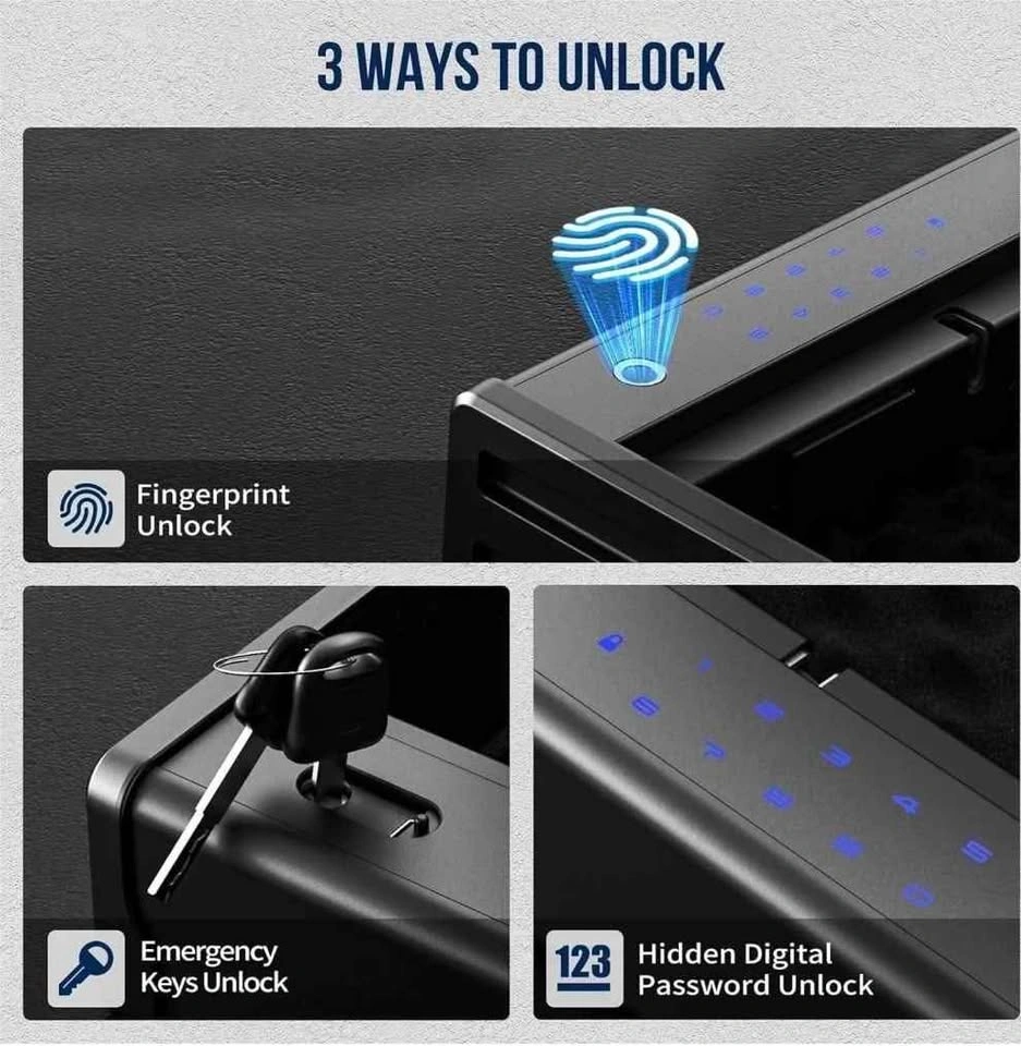 13.54" x 10.35" Fingerprint Password Desktop Safe - photo 5