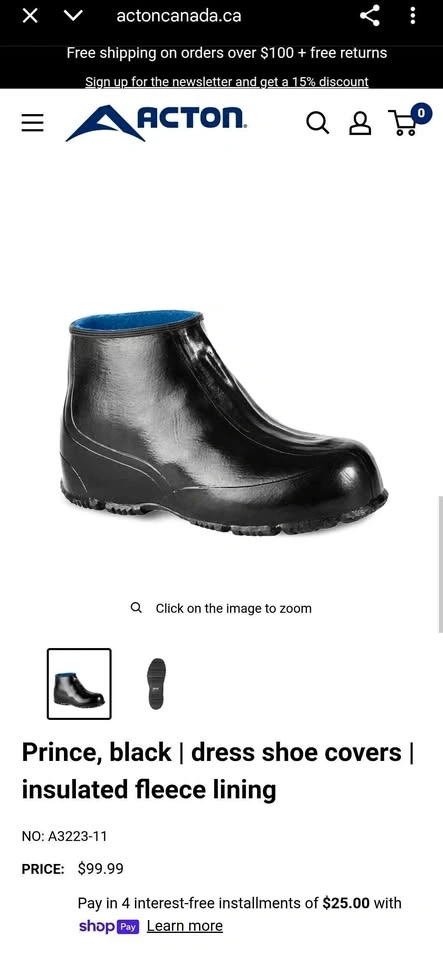 Prince, black | dress shoe covers | insulated fleece lining