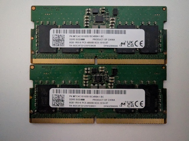 Micron 2x8GB (16GB) DDR5-4800 SO-DIMM Laptop RAM