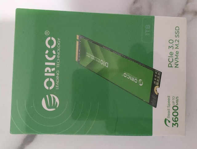 Orico D10 1TB NVMe M.2 SSD - PCIe 3.0, Up to 3600MB/s - New