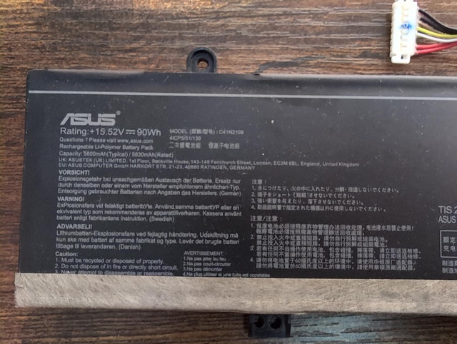 Genuine ASUS C41N2109 Battery - ROG Flow X16 / Strix G16 G18 - photo 3