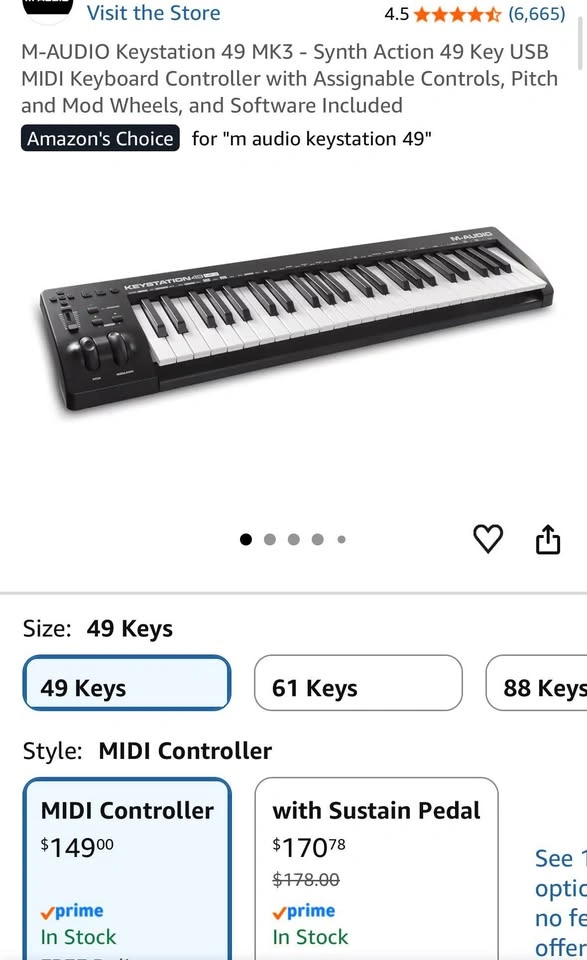 M-Audio Midi Keyboard (49 keys) - photo 3