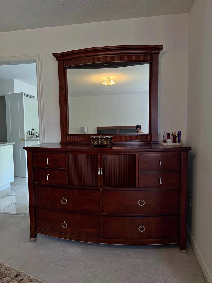 Dark Wood Dresser with Mirror