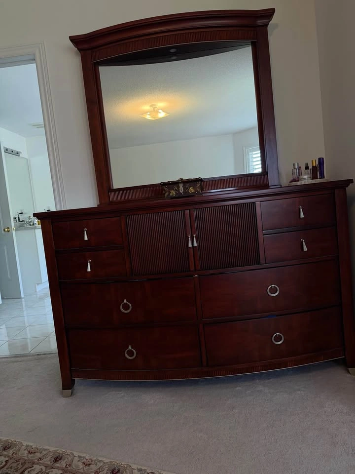 Dark Wood Dresser with Mirror - photo 2