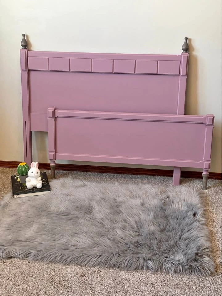 Mauve/ Deep Pink Twin Headboard and Footboard Set