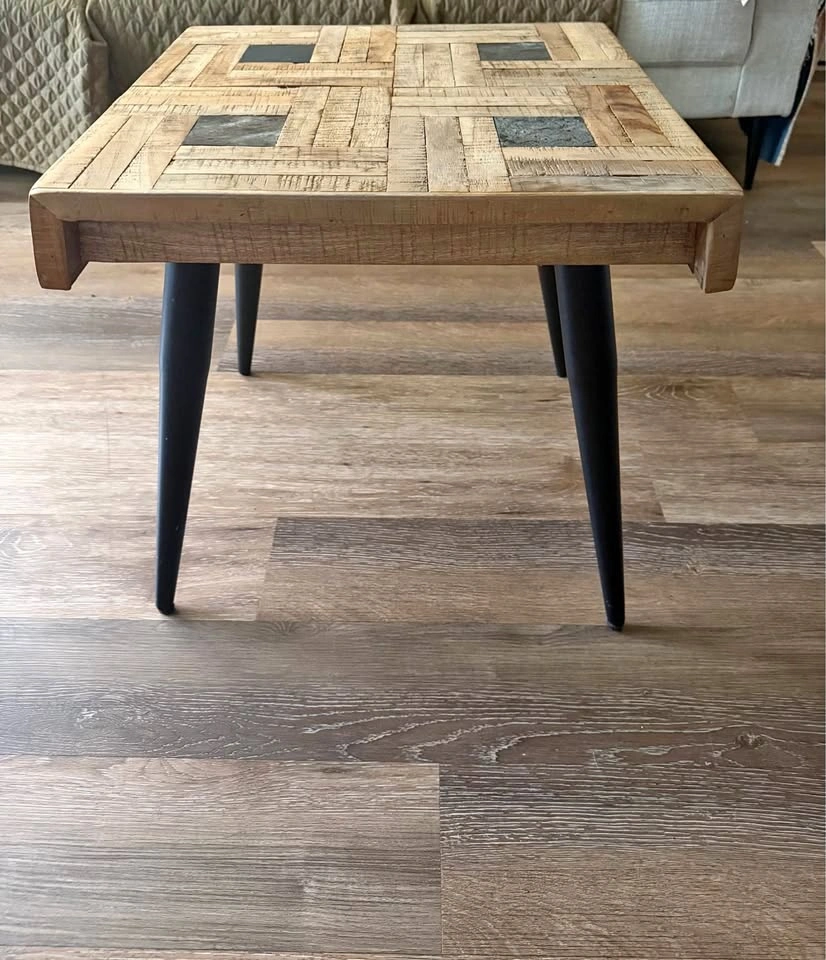 Modern Rustic Wood Side Table – Like New