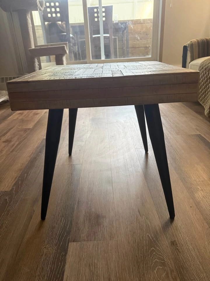 Modern Rustic Wood Side Table – Like New - photo 3