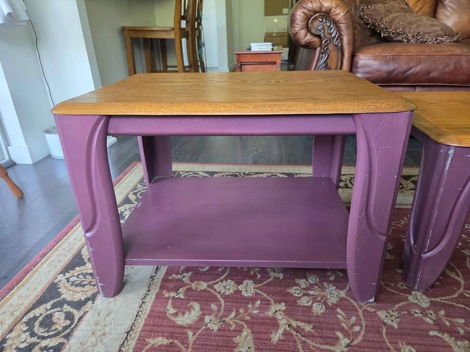Solid Oak coffee and end table set - photo 4