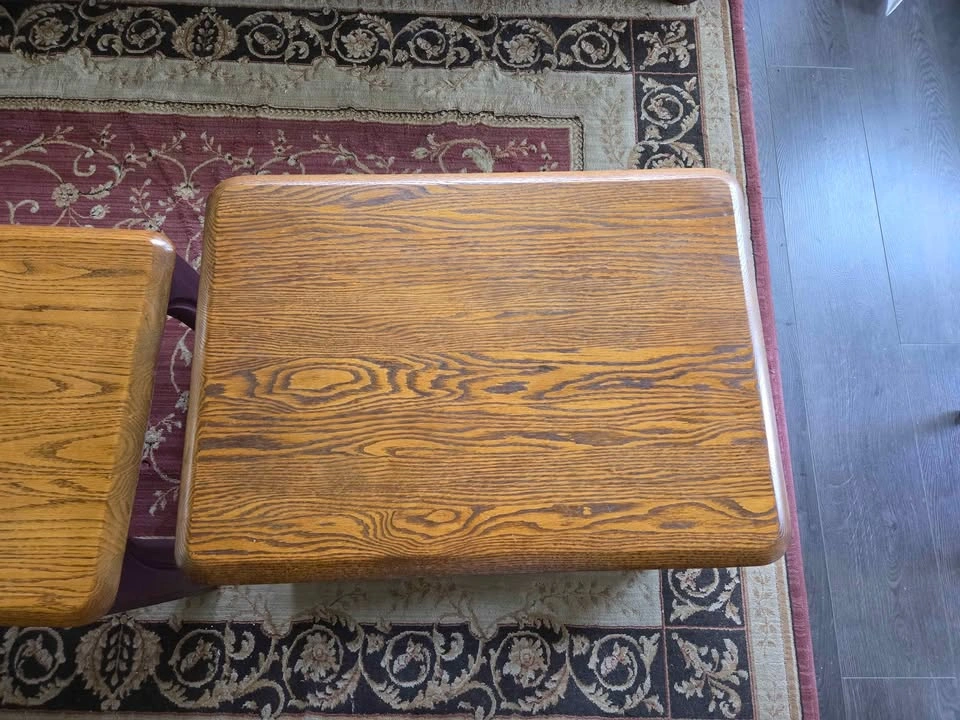 Solid Oak coffee and end table set - photo 5