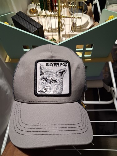 Goorin Bros Silver Fox Trucker Hat Gray Black Animal Print