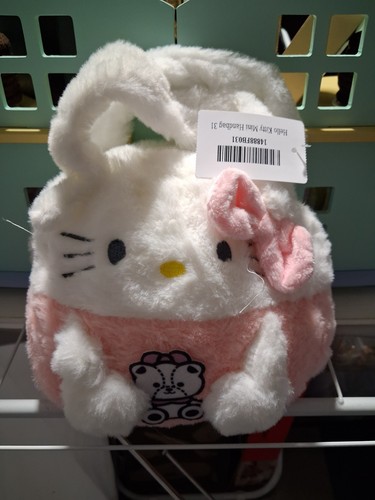 Hello Kitty Plush Mini Handbag White/Pink Zipper Closure - photo 2