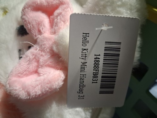 Hello Kitty Plush Mini Handbag White/Pink Zipper Closure - photo 4