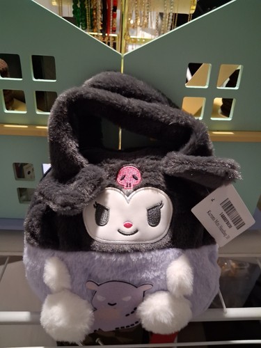 Sanrio Kuromi Mini Plush Faux Fur Handbag - photo 4