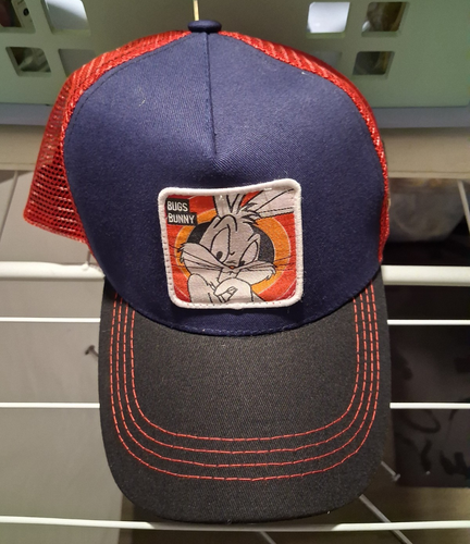 Bugs Bunny Trucker Hat Blue Red Black Colorblock Mesh Back