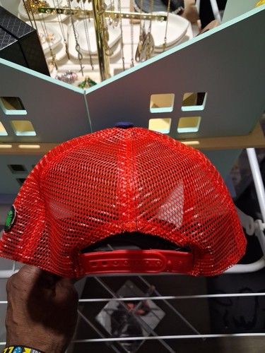 Bugs Bunny Trucker Hat Blue Red Black Colorblock Mesh Back - photo 3