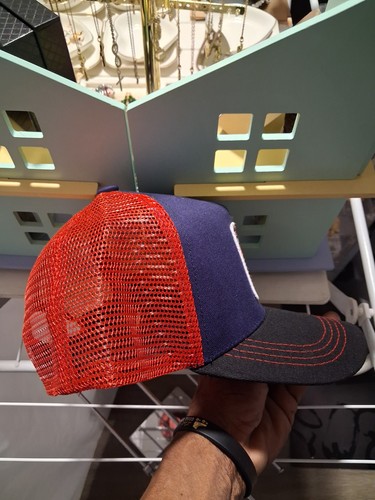 Bugs Bunny Trucker Hat Blue Red Black Colorblock Mesh Back - photo 4