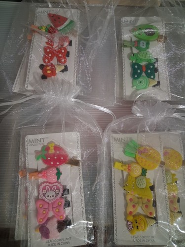 MINT Girls Multicolor Fruit Hair Clip Set Glitter Bow - photo 2