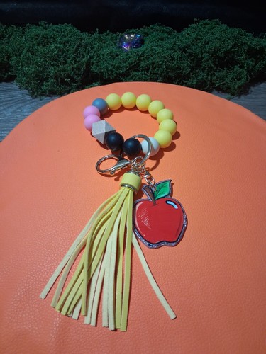 Beaded Tassel Detachable Apple Fruit Key Chain Keyring 8 in - photo 2