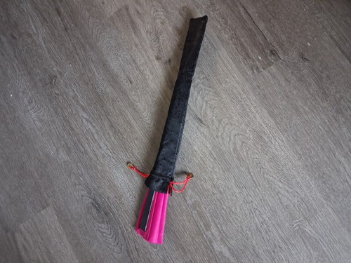 Pink Martial Arts Folding Practice Fan with Black Case - photo 2