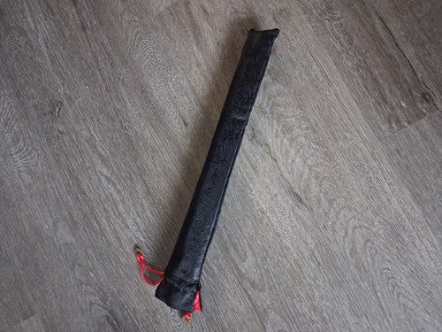 Pink Martial Arts Folding Practice Fan with Black Case - photo 3