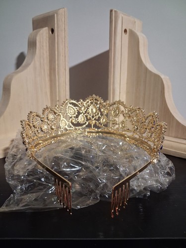 Gold Blue Queen Crown Costume Accessory Adult Unisex One Size - photo 3