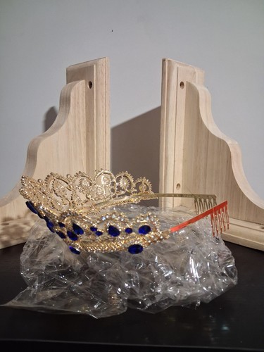 Gold Blue Queen Crown Costume Accessory Adult Unisex One Size - photo 4
