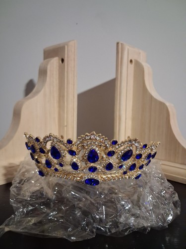 Gold Blue Queen Crown Costume Accessory Adult Unisex One Size - photo 5