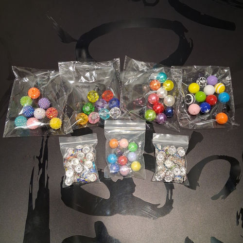Multicolor Round Plastic Loose Beads Mixed Lot