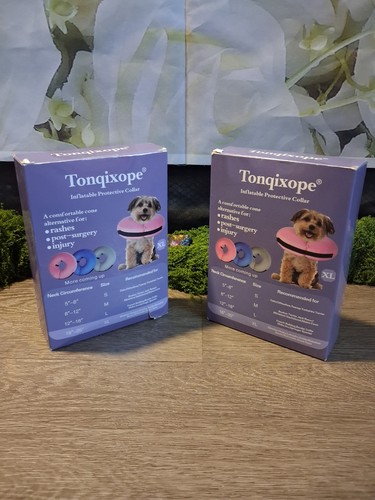 Tonqixope Inflatable Protective Collar Recovery Cone Dog XL Pink