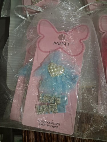 MINT Love Theme Decorative Hair Pins, 6pc in Organza Bags