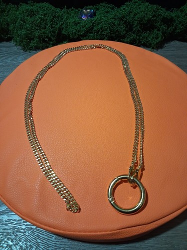 Zolure Gold Tone Curb Chain Necklace with Round Ring Charm - photo 3
