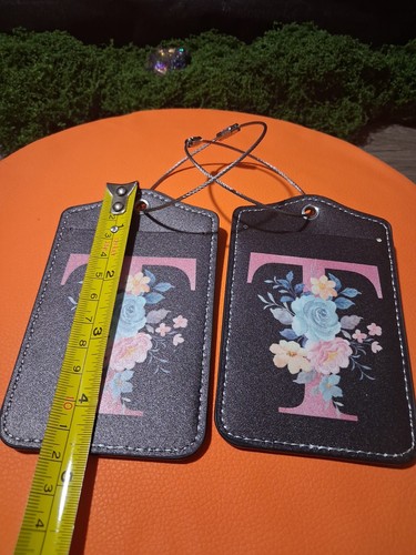 Floral Letter T Faux Leather Travel Luggage Tags Set of 2 - photo 2