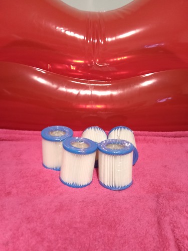 6-Pack Spa Hot Tub Filter Cartridges White Blue Plastic Paper - photo 2
