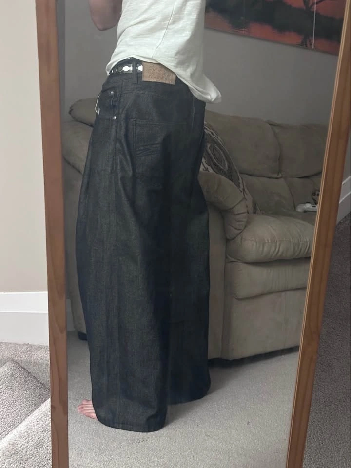 People sense baggy pleated raw denim - photo 2