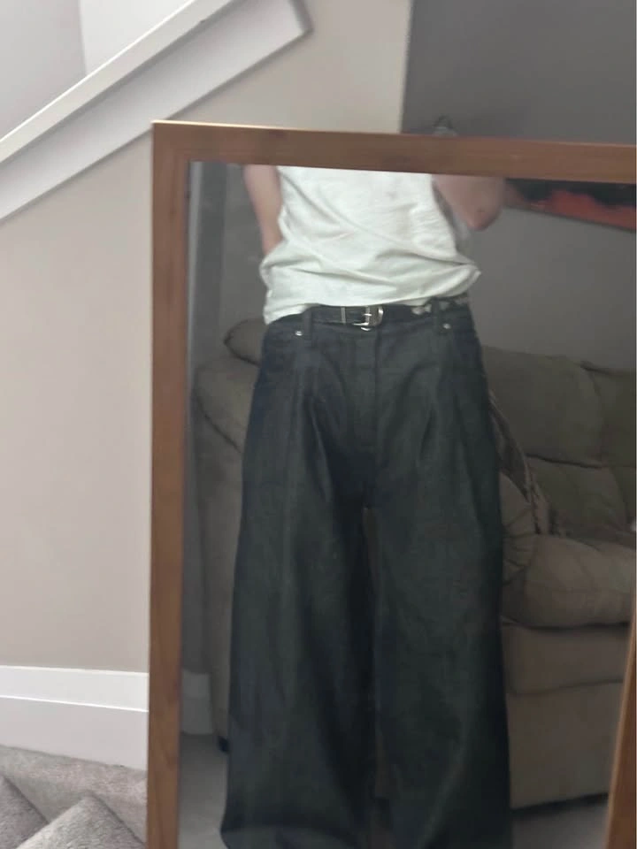 People sense baggy pleated raw denim - photo 3