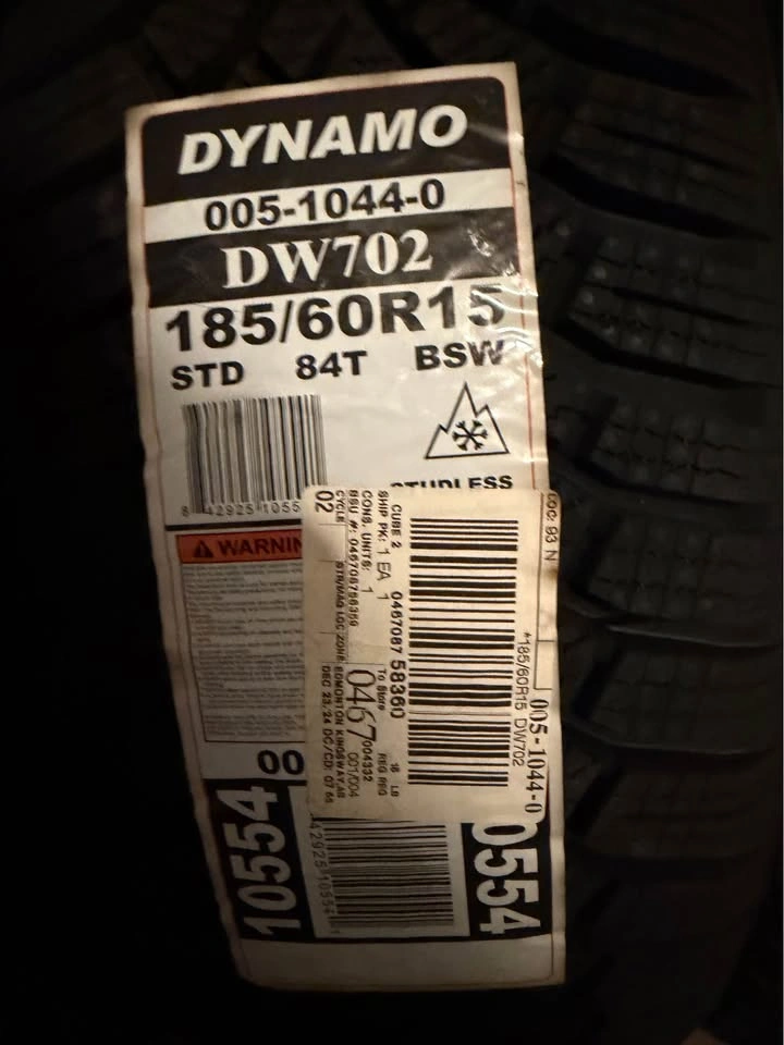4 New Dynamo DW702 Winter Tires 185/60R15 - photo 3