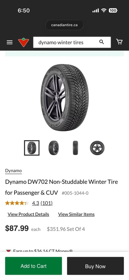 4 New Dynamo DW702 Winter Tires 185/60R15 - photo 4