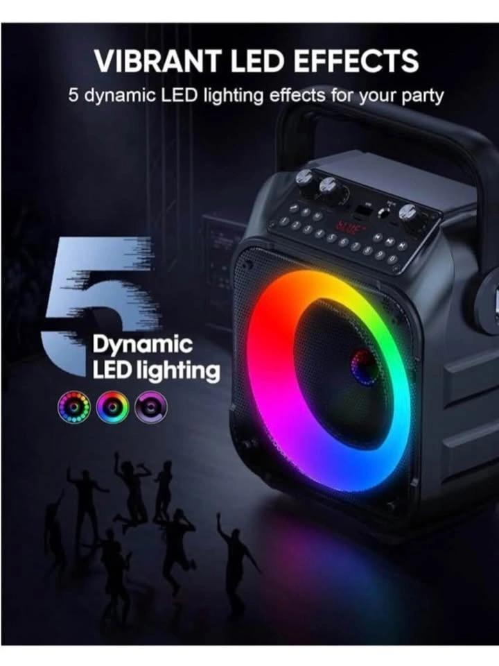 Portable Karaoke Machine with 2 Wireless Microphones and LED Lig - photo 5