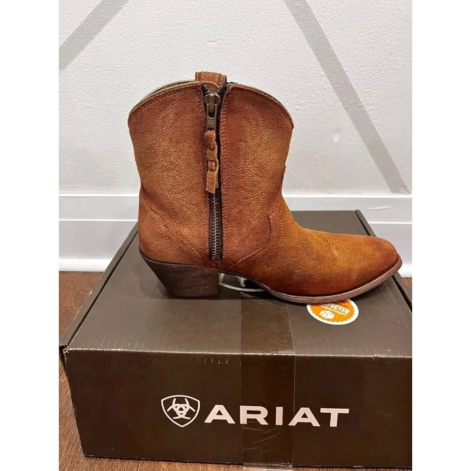 Ariat Women's Harlan 7" Walnut Suede Western Boot SZ 9B