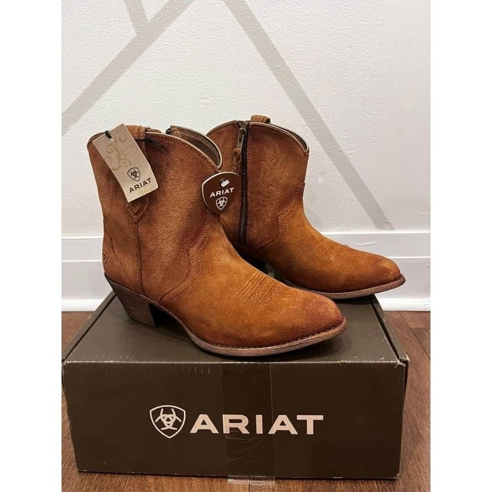 Ariat Women's Harlan 7" Walnut Suede Western Boot SZ 9B - photo 3