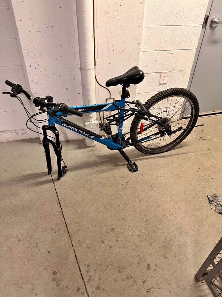 Bike for spares! New bike, just missing the front wheel!